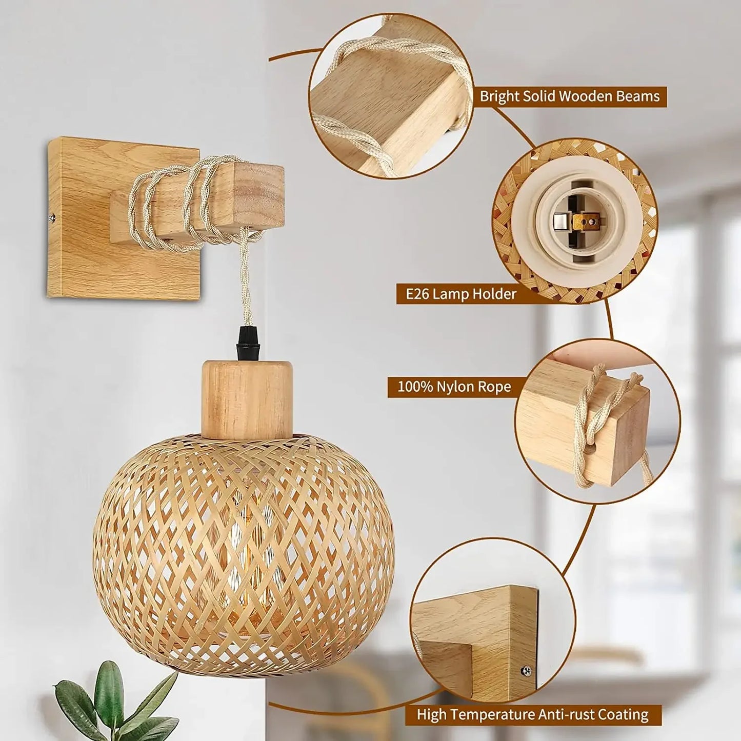 Retro Bamboo Wall Lamp