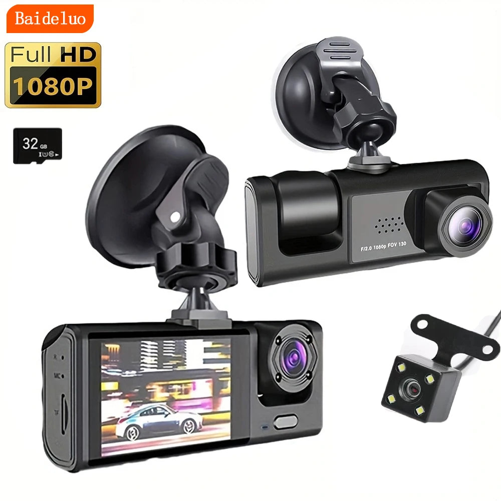 Dash Cam 1080P 3 Cameras (with or without 32GB SD Card)