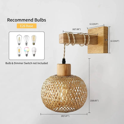 Retro Bamboo Wall Lamp