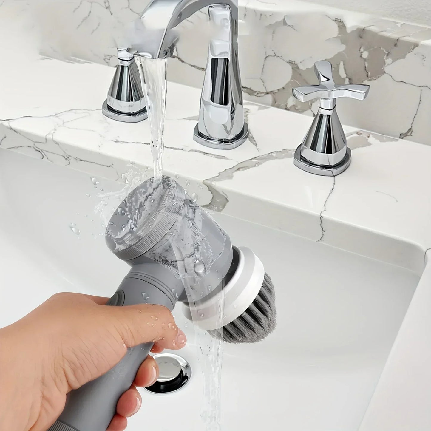 Electric Cleaning Brush with 6 Replaceable Brush Heads