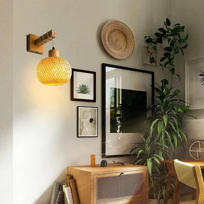 Retro Bamboo Wall Lamp